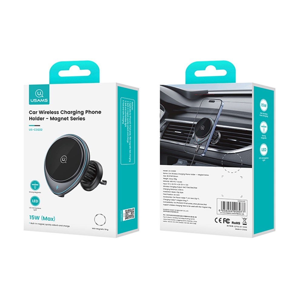 US-CD222 15W Car Wireless Charging Phone Holder