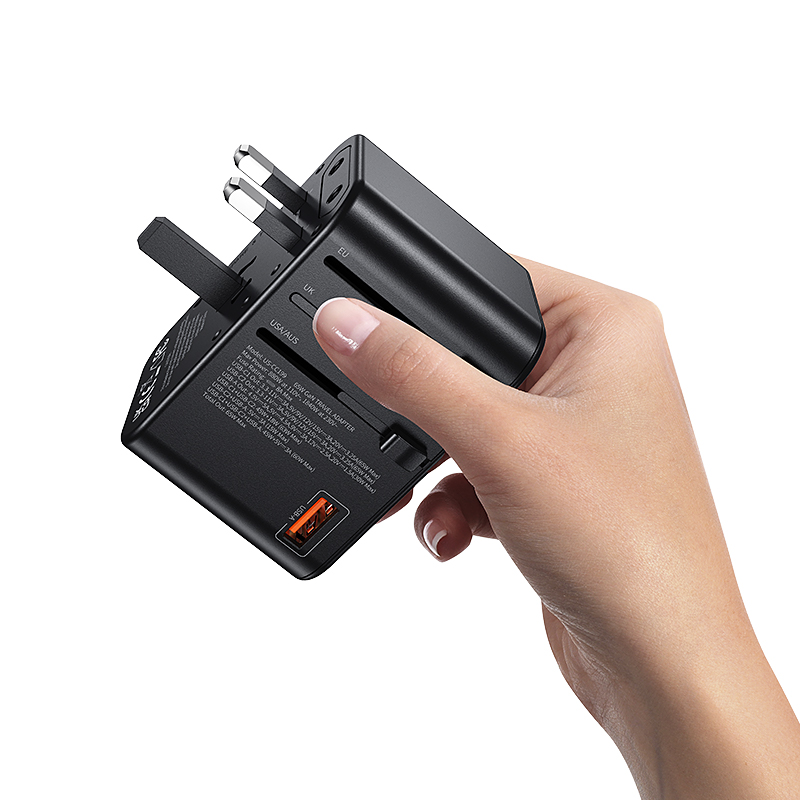 US-CC199 T62 65W Dual Type-C+USB Universal Travel Charger (US/AU/UK/EU)