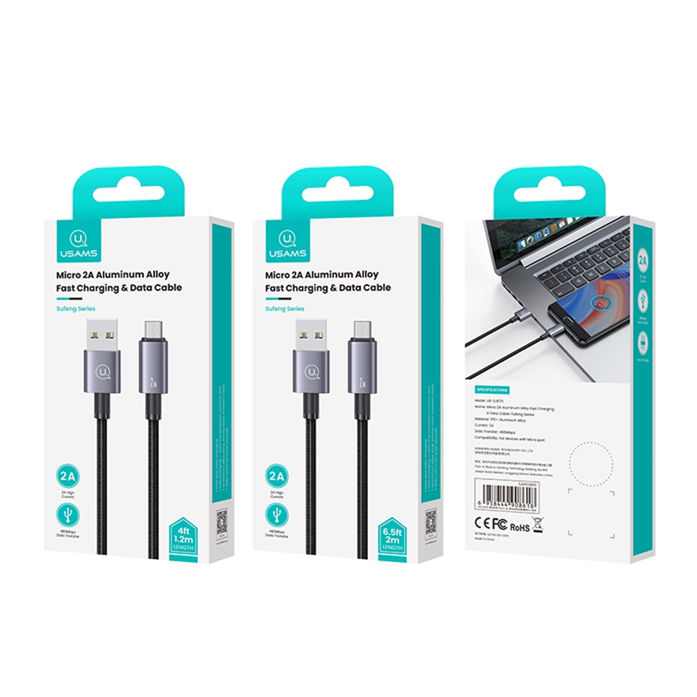 US-SJ668 Micro 2A Aluminum Alloy Fast Charging & Data Cable-Sufeng Series 1.2M